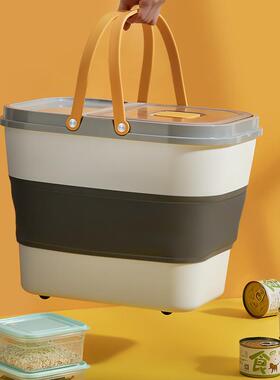 家翻盖米桶防虫防潮大容储XEZ米缸五谷量杂粮密封桶滑用轮家用米