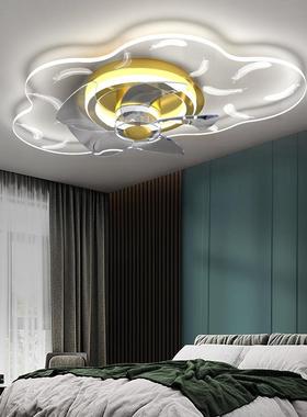 卧室18111风扇现代简约电扇灯轻奢家灯用餐厅房灯风力一书体吸顶