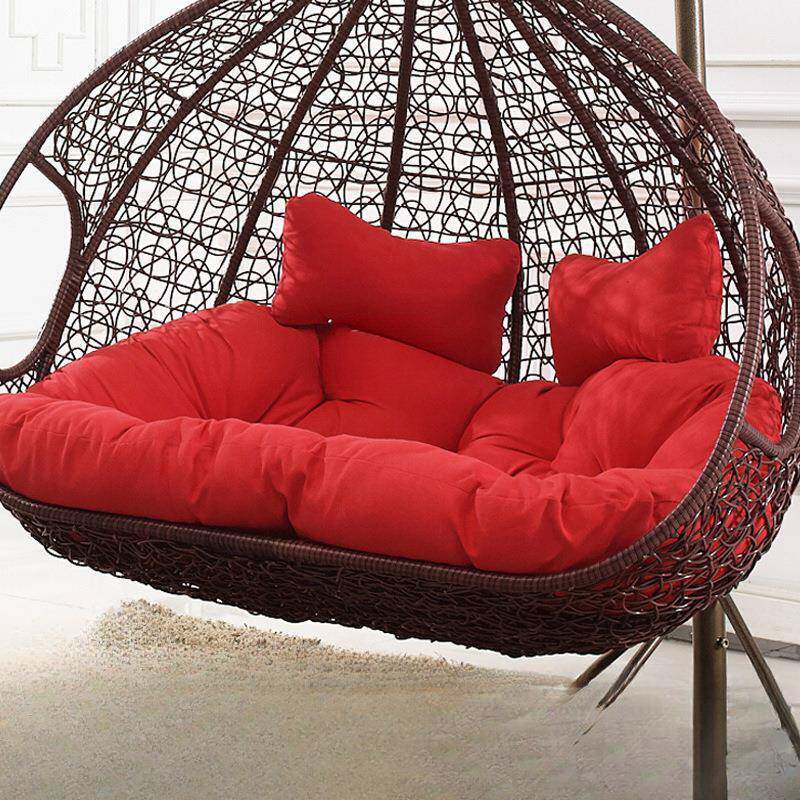 双人加厚吊蓝靠垫秋千鸟巢坐垫摇篮藤椅吊床换洗布套沙发吊椅垫子