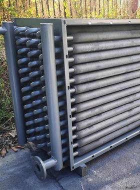 翅片换管散热器不锈钢房工业热蒸汽08022散热器烘烤热水换器导热