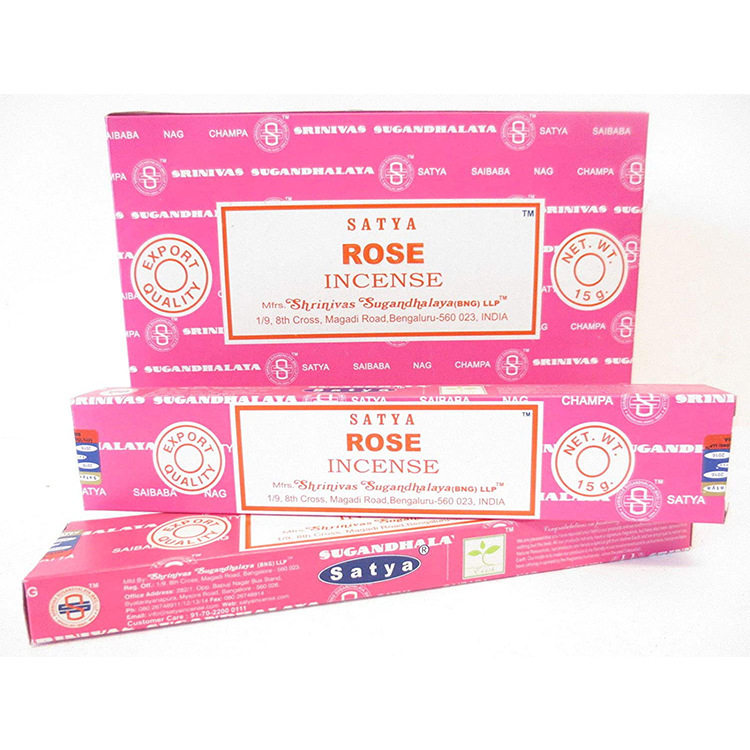 印度手工薰香 Satya 玫瑰 熏香线香 ROSE 天然香料 熏香大盒