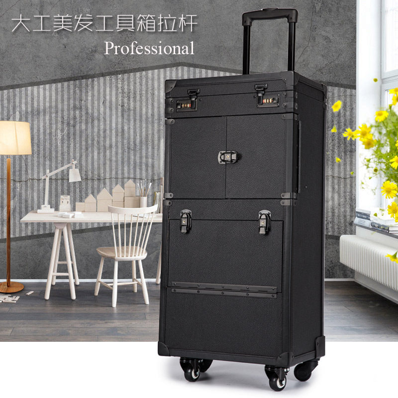 朋克美发工具箱大功箱发型师新款个性拉杆美发箱子理发师