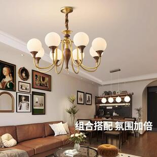 全铜美式吊古灯客厅灯式复客厅吊灯2025法中古风现美代式乡96182