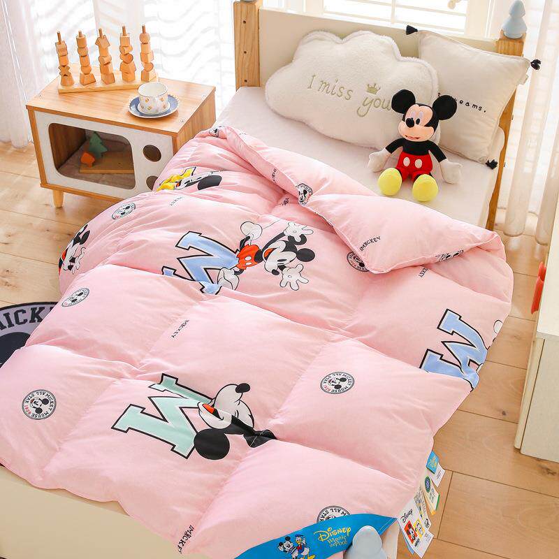 家纯棉印充花SQ-dsn00儿童款双层品羽绒被壳自绒半成静音柔厂软