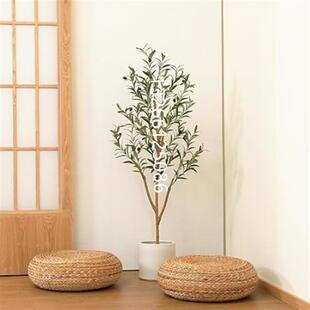 树人造橄榄丝绸植物家庭办公装饰假室YMS00241内盆栽树天室然木干