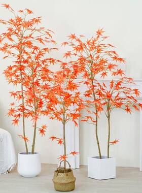 销仿真盆栽枫树绿热植造景景红观装植饰物仿真假树盆YH-15栽家居