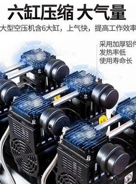 飞豹大型油静音空压机29720/3压80V高打气泵气压缩机真空石漆喷无