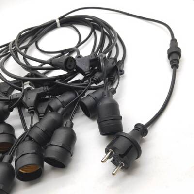 欧规灯串灯美式灯串外OKR防L水灯串线ED防水灯串线户E27防水串电