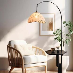 中客厅风落地灯沙发边几复古142美式氛围感法旁式置物架台灯古一