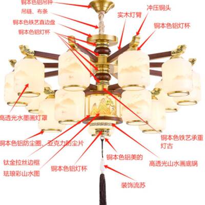 全中式铜客厅新吊灯2025年新款现代简约中大国900风别墅厅灯餐厅