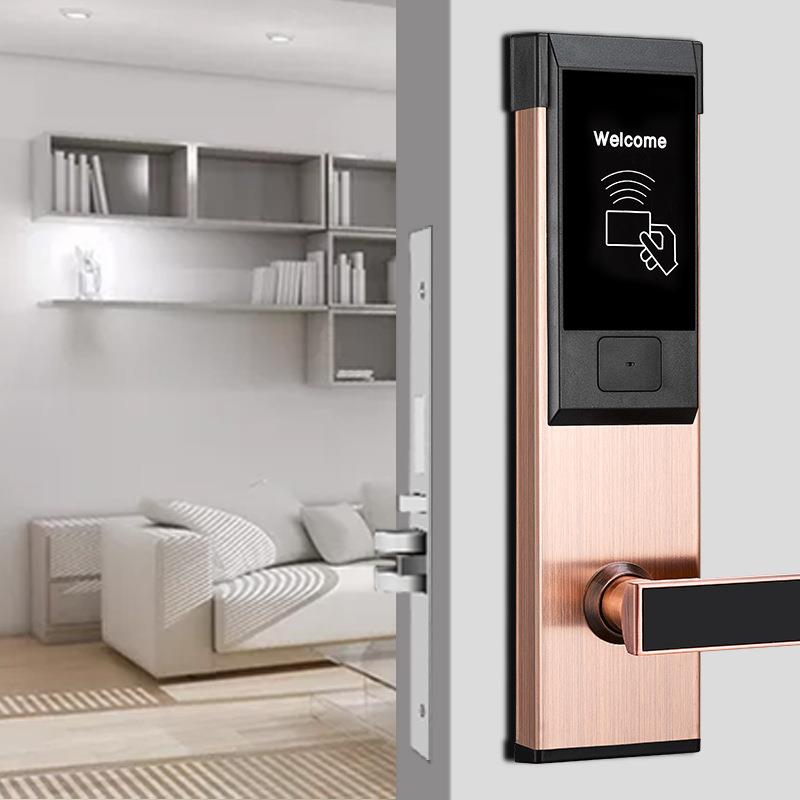 酒店宾馆智锁宿公寓刷卡感应锁民电YHF磁卡锁能不锈钢宾馆子刷卡