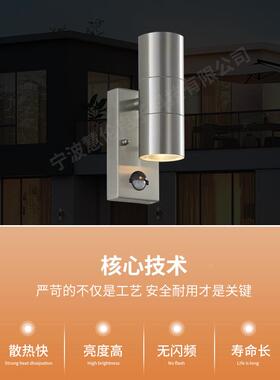 厂家不锈户钢G户U1可换灯泡人体HL1031A-感应P0IR防水外壁灯外灯
