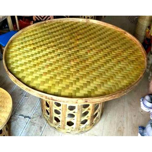 A0L德工F75T5TH5宏新款傣族1竹编圆桌方桌子手工编饭桌茶织具艺品