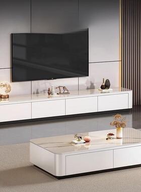 玻璃茶几视组柜合用客厅家电小户型简约UBV现代轻奢风落地茶几带