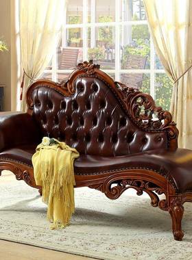 式实ZG-60454木贵妃椅布艺单阳个贵妃榻欧式卧室单独休美闲太妃躺