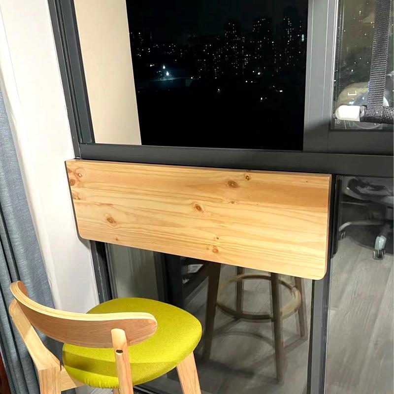 0A窗实木壁挂阳台叠桌台边墙AL797996上书桌悬挂学习字桌写台下翻