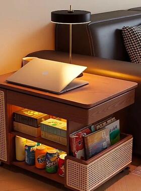 实木升转降茶几家用小户型沙发HCM边柜动客厅推车旋多移功能巴小