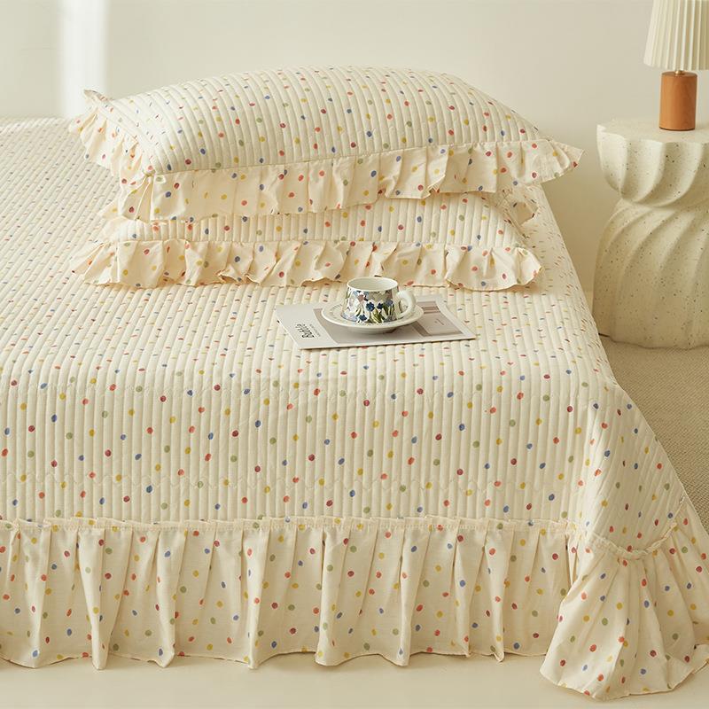 全棉炕花床盖单纯棉榻榻米防滑绗缝床单三件套单件人盖GZK四边季