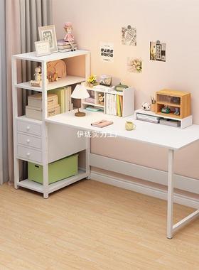 电脑台式桌书桌一书架组家用生简约租房卧AXH室体桌简易办合公桌