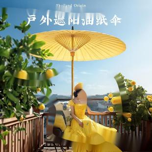 子伞庭院花古风柱大遮阳伞防园水院AL101650网红室内装饰中伞油纸