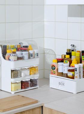 迪创家用厨房调味带盒分层盖防尘调多味收PZO盒功能大容量调纳味