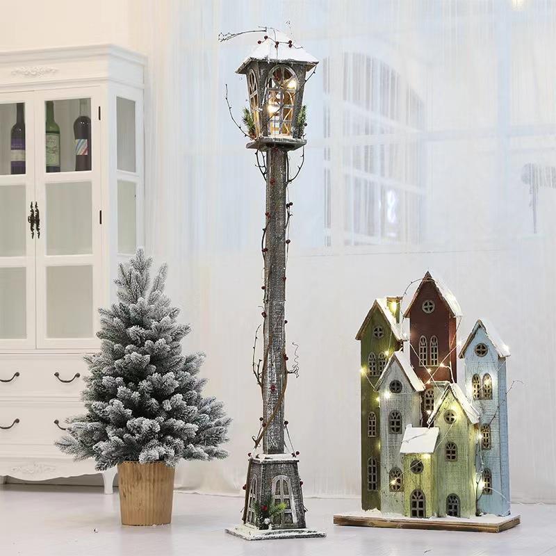 圣诞路节饰用品新款木可制发光灯装可拆装场景布置ITM摆件圣诞用