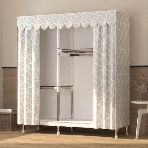 简易衣柜家D108款用卧室出租房用收子柜装组全钢架结实耐用布衣纳