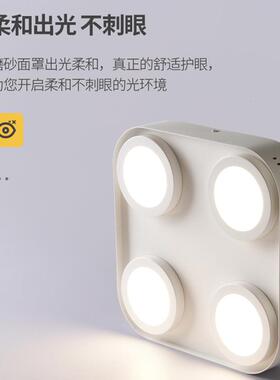 明装客筒灯超薄le斗d四头胆灯方形厅无主灯照明家山QQY用卧室中灯