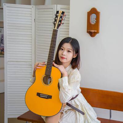 安德鲁36寸民谣单板吉他初学者男女生云杉面单guitar乐器AP-36