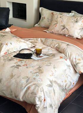 秋冬10BKTS长绒棉数码印花纯四件套式美田园全棉棉被套床0单床上