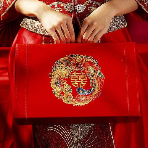 结礼金盒提聘亲礼箱彩礼钱子装万元红包订F96MHM5M婚用品大全盒婚