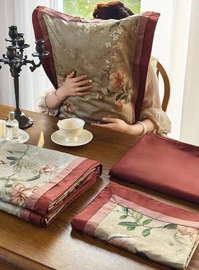 数1码印花被套新NJI婚感品红色婚庆00支长棉床绒上四件床套