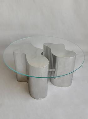 VOF现代简约奢不锈钢客厅茶轻计几软装设客小厅家用户型茶几