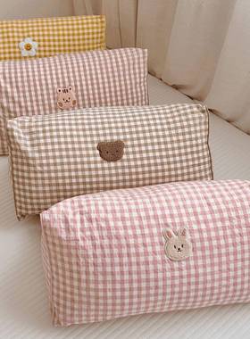 三PDD63843角靠办垫包床头格子靠靠枕儿童房软背垫沙发抱枕公室椅
