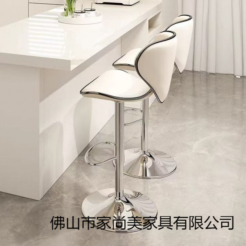 吧台椅升降旋转现代简约靠背吧台凳轻奢家用时尚吧椅北欧高脚椅子