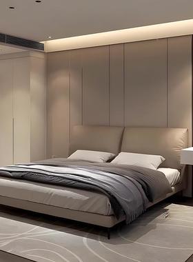 大象床耳现朵意式极简代简约新款床大床主卧双人双人储物GWH婚皮