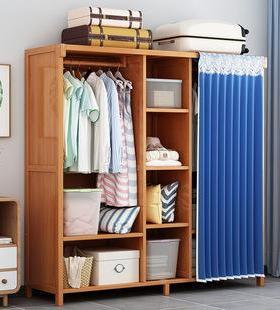 易衣柜纳柜经家用宿舍卧简室出租房55584济型实木防尘无纺布组收