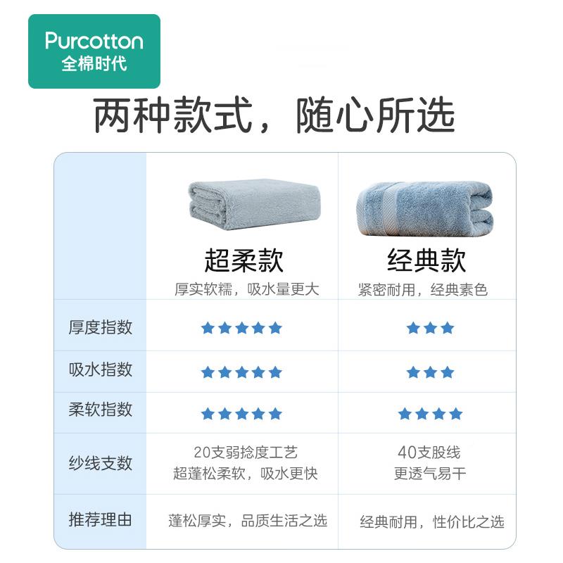 Q时代Z纯棉浴巾成人毛软巾洗脸澡洗家用毛巾柔不易掉毛TOA小面巾