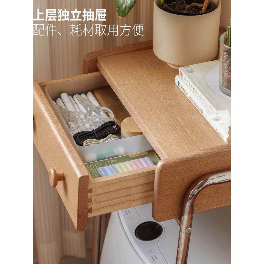 ?新中式实木扫地钢沙机器人不锈置物带架轮Fh(x}x}b子可移动发边