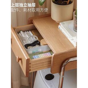 ?新中式实木扫地钢沙机器人不锈置物带架轮Fh(x}x}b子可移动发边