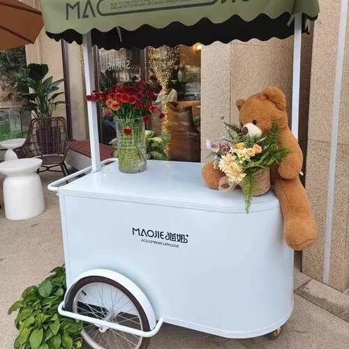 商场摆摊小推花车多功能活动车KMD展示台夜外市户小吃推车网红车