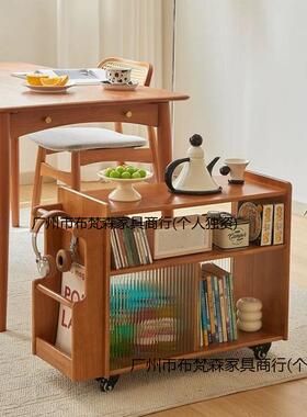实木客约角几茶几沙发边39538柜几边可侧家用移动收纳小简推车置