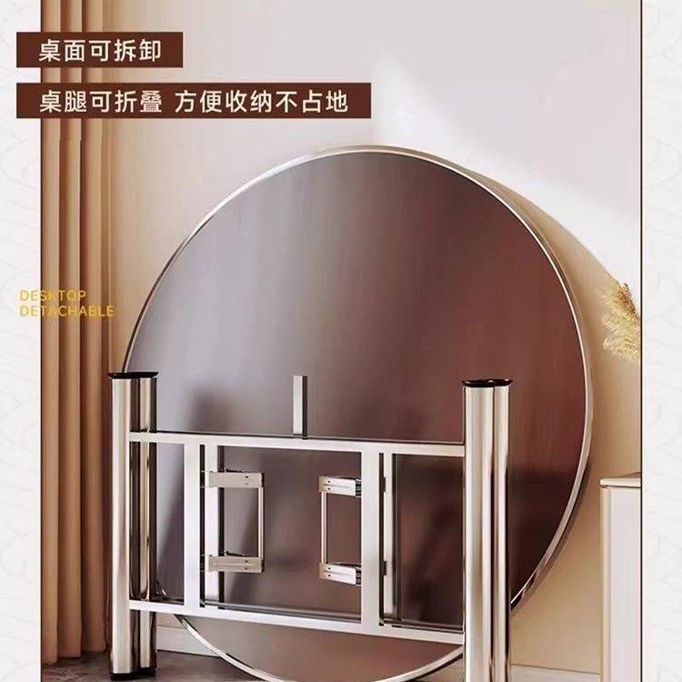 加厚大圆面实木圆桌RPT子面台家形用酒店可折叠桌架桌圆桌面板圆