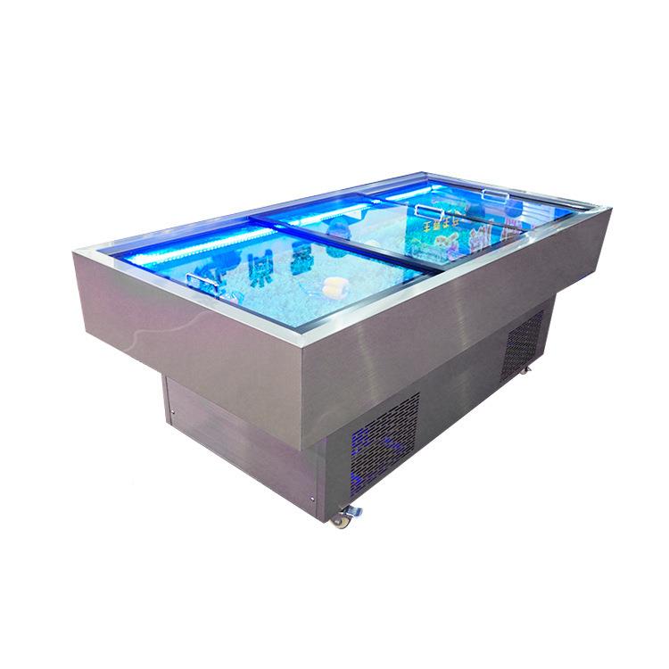 厂家不锈钢海冰串PQK台凉烧烤串鲜平面冷藏保海菜鲜冰台展示柜