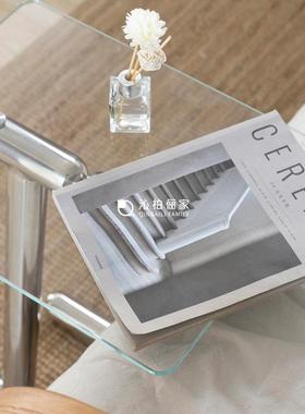 代球狗沙发边几角气几轻现简小户OGG约型中古不锈钢家用钢化玻璃