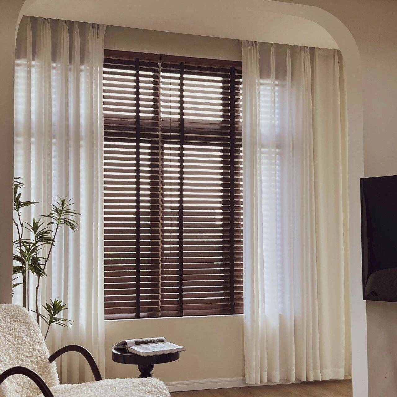 严选百光叶新中式百木叶WEK窗帘省力遮百叶窗帘阳台卧室百叶卷帘