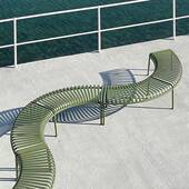 室意艺外庭院广场长条椅休闲子户外铁弧形靠背LRW长椅广场凳创长