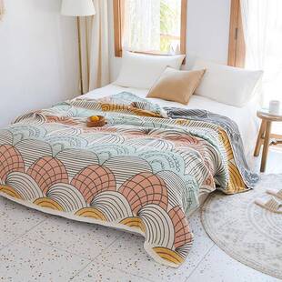 F7637 5午ZW毛巾被纯棉全棉睡毯发子垫床沙巾毯床单波西米布亚老式