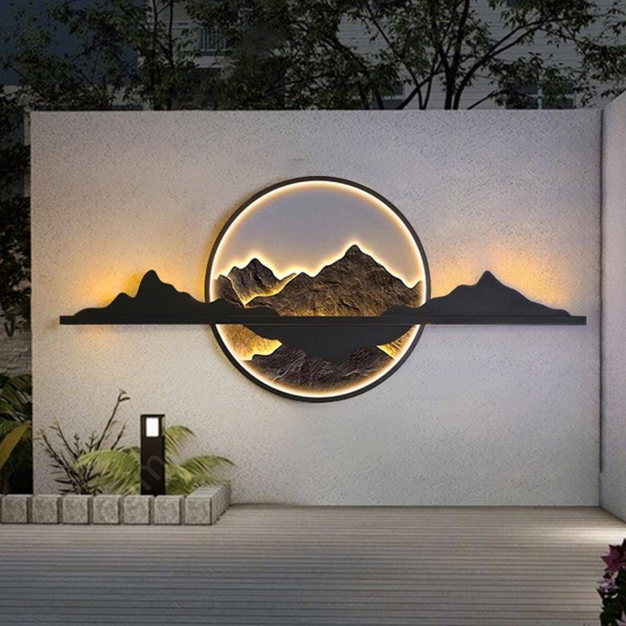 户别外太阳能庭院观壁灯灯新BOF中式墅景围墙灯防水影壁墙造装饰