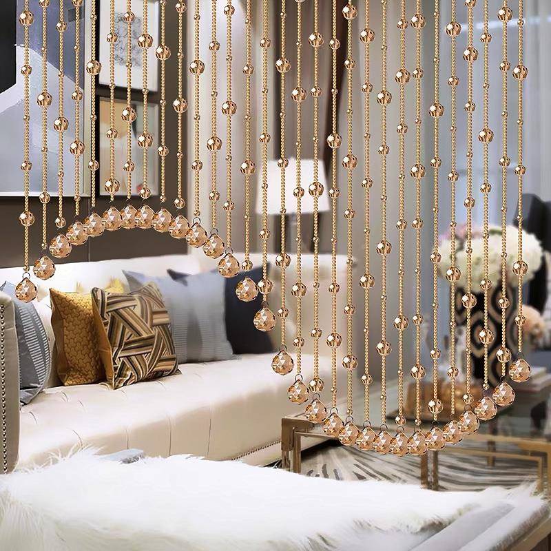 水晶珠帘隔断帘卧室门帘客厅玄AEV过关间道欧式家用卫生免帘子打